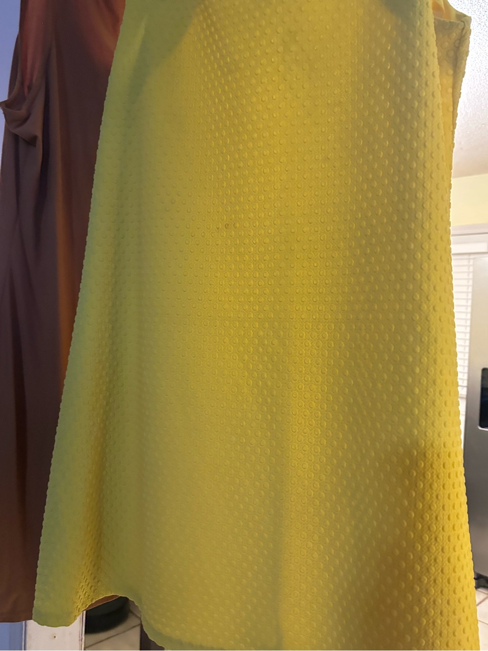 Tiana B. Yellow Textured Dress with Back Zip